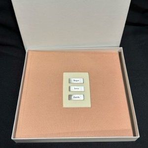 NEW Hallmark "Hope Love Faith" photo album holds 100 4x6 photos, peach c…